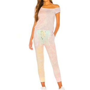 n:philanthropy Women's Size XL Sherbert Rainbow Tie Dye Britton Jumpsuit‎